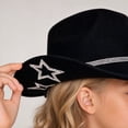 thumbnail image 5 of Glitter Rhinestone Cowboy Hat for Kids Wide Brim Suede Star Western Cowgirl Hat for Party Costume Dress Up,One Size, 5 of 5