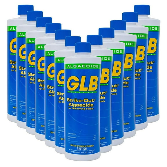 GLB Strike-Out Swimming Pool Alagecide 1 Quart 12 Pack