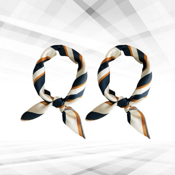 MLINS 2 Pcs Printed Scarf Satin Square Hankerchief Christmas Women Scarves 's