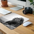 thumbnail image 5 of Cool Lion Wearing Glasses Black White Mouse Pad Low Profile Gaming Mat, 5 of 7