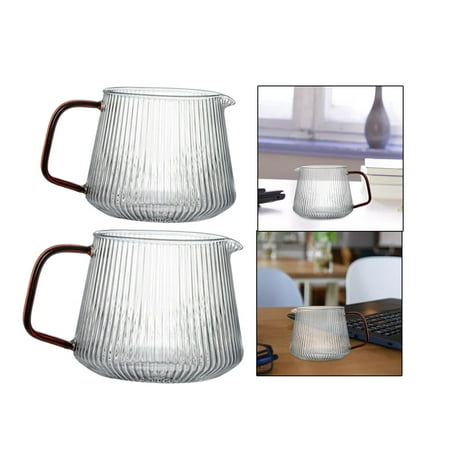 

Coffee Kettle Vertical Grain Transparent Glass Sharing Pot 400ml 600ml Large Capacity Coffee Kettle Cafe Coffee Pots with Handle Restaurant Household Practical Kitchen Supply Portable Kettle