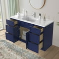thumbnail image 3 of 54 in. W x 21 in. D x 32.5 in. H Freestanding Bathroom Vanity Cabinet without Top in Blue, 3 of 5