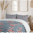 thumbnail image 6 of Ambesonne Floral Duvet Cover Sets, Anchor Striped Backdrop, 2-Queen, White Blue and Red, 6 of 7