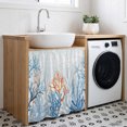 thumbnail image 3 of Coastal Coral Cabinet Curtain 35"Wx35"L,Dustproof Under Sink Skirt with Self Adhesive Tape,Blue Ocean Starfish Turtle Watercolor Cabinet Curtain Cover for Kitchen Sink,Bathroom Vanity,Laundry Room, 3 of 9