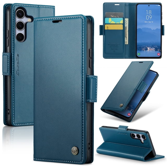 CaseMe Funda de Cuero para Samsung Galaxy S25 5G con Bloqueo RFID, para Samsung Galaxy S25 5G Funda para Mujer y Hombre, Tarjetero con Cierre Magnético, Funda Tipo Folio para Samsung Galaxy S25 5G