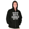 thumbnail image 4 of Bearded Guys Cuddle Better Flirting Zip Hoodie Sweatshirt Men Brisco Brands M, 4 of 5
