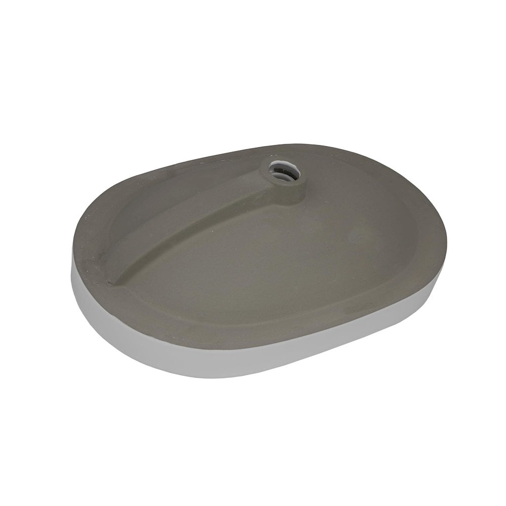 Ruvati 24 x 16 inch Semi-Recessed Drop-in Topmount Bathroom Sink Rectangular Ceramic