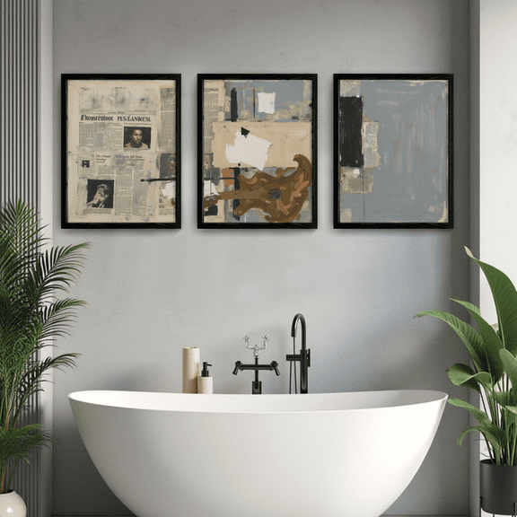 MAYEERTY Modern Abstract Wall Art Painting, Living Room Decor, Black MDF Frame, 7.87"x9.84"