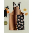 thumbnail image 4 of Wassery Children Boys Girls Halloween Straps Overalls Pumpkin Print Sleeveless Suspenders Jumpsuit Bib Pants with Pocket Newborn Kids Cute Halloween Clothes, 4 of 8