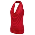 thumbnail image 2 of Aozrynl Womens Sleeveless Halter Neck Draped Blouse Tops (Female Plus Size Available), 2 of 5