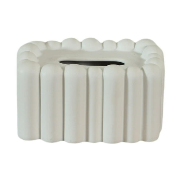 Dispensador de pañuelos faciales elegante para restaurantes, tocadores y oficinas. blanco