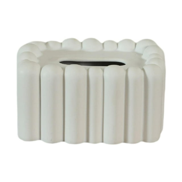 Porta pañuelos decorativo para el hogar, escritorio, moderno, rectangular, para coche, hogar, tocador. blanco