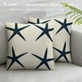 thumbnail image 3 of COMIO  Coastal Theme Home Decorations Throw Pillow Case Marine Organism Blue Starfish Pattern Cushion Covers Pillowcase, 3 of 5