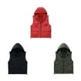 thumbnail image 2 of pitrice Gilet Couleur Unie à Capuche Fermeture Éclair Séchage Rapide Col Montant Multi-Poches Photographie Camping Randonnée Gilet Extérieur Vêtements Rouge TTTTG, 2 of 7
