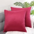 thumbnail image 2 of Unique Bargains Velvet Decorative softCushion Throw Pillow Cover 18" x 18" Red, 2 of 8