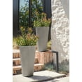 thumbnail image 5 of Veradek Demi Series 26" Tall Plastic-Stone Planter - Gray 2 Pack, 5 of 11