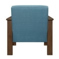 thumbnail image 4 of Bella 32 Inch Accent Chair Armchair- Storage Arms- Blue- Solid Rubberwood, 4 of 5