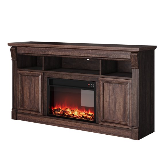Sunvasagoo 59" Farmhouse TV Stand for TVs Up to 65 Inches, Entertainment Center with Open Storage Cabinets