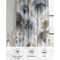 thumbnail image 6 of Blue Brown Spring Floral Sheer Curtains 39 Inch Length 2 Panels Set for Living Room/Bedroom, Watercolor Botanical Vintage Kitchen Curtains Grommet Semi-Sheer Curtains Window Treatments 27.5"x39"x2, 6 of 7