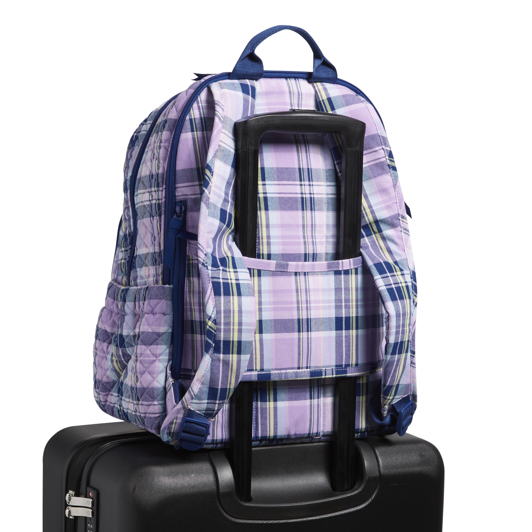 Vera Bradley Plaid Quilted Backpack in Blue and Purple Amazon.com: Vera Bradley Small Backpack, Amethyst Plaid  main image 2