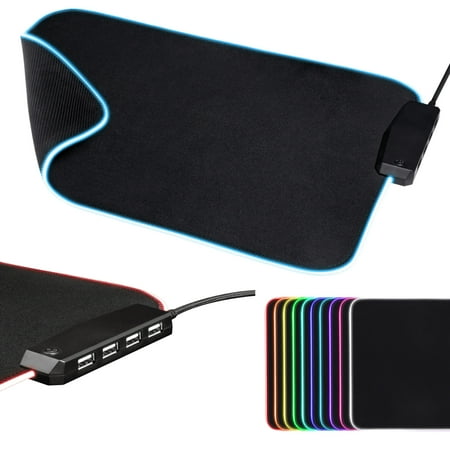 Mouse Pad Rgb Con Hub Usb De 4 Puertos Integrado