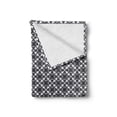 thumbnail image 2 of Art Deco Soft Flannel Fleece Throw Blanket, Crooked Lines Art Deco Template of Continuous Pattern on Wire Netting, Cozy Plush for Indoor and Outdoor Use, 60" x 80", Black and Pale Grey, by Ambesonne, 2 of 6