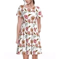 thumbnail image 1 of Saiise Robe d'Été à Motif de Fleurs Roses pour Femmes, T-Shirt Décontracté à Manches Courtes, Robe Soleil Fleurie, Sortie de Plage avec Poches, 1 of 6