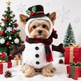 thumbnail image 2 of Tdxkok Christmas Snowman Pet Costume White Furry Outfit Rounded Shape Clothing for Cats and Small Dogs Holiday Dress Up, 2 of 8