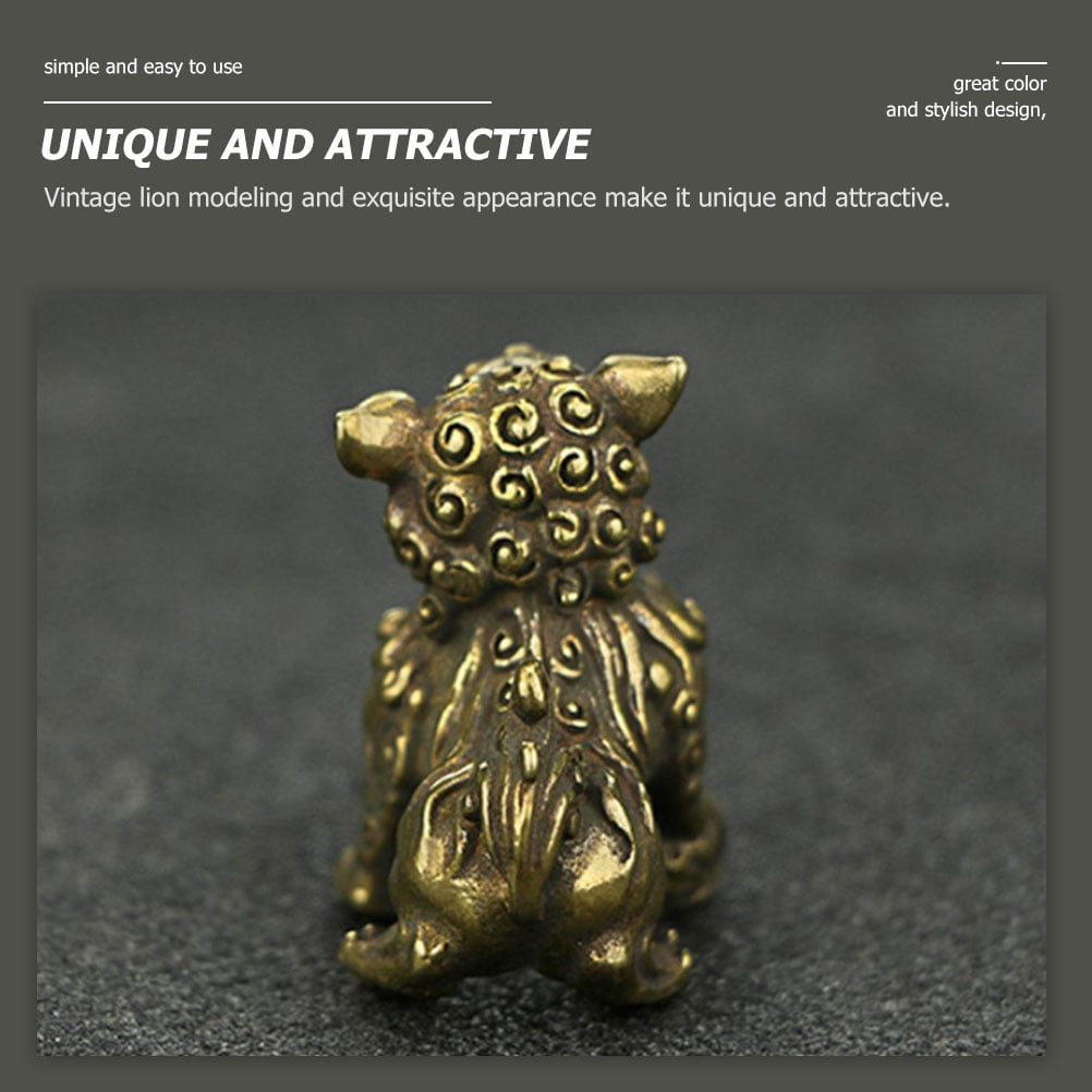 unbranded 4 pcs Lion Sculpture Adornments Mini Lion Decoration Office Home Pet
