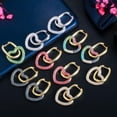 thumbnail image 2 of Mix Multicolor CZ Love Heart Charm Dangle Drop Hoop Earrings Boho Party Jewelry, 2 of 8