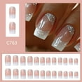 thumbnail image 2 of Osdhezcn 24x Glittering Full Cover False Nail French Tip Press On Nail Acrylic Nail, 2 of 6