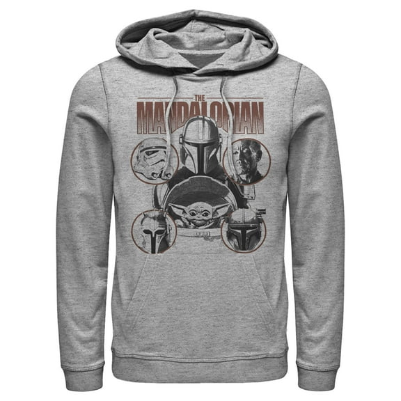 Men's Star Wars: The Mandalorian Odds-on Favorite Pull Over Hoodie Athletic Heather 2X Large