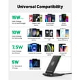 thumbnail image 3 of INIU Wireless Charger, 15W Fast Charging Station with Adaptive Light for iPhone and Samsung, Black, 3 of 8