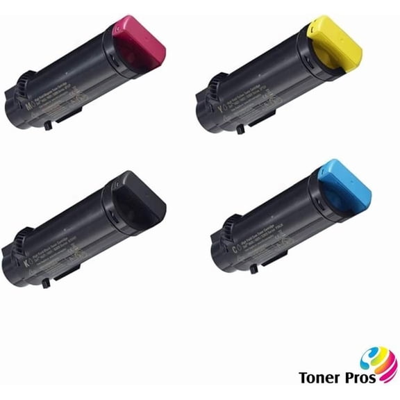 Toner Pros Compatible [High Capacity] Toner Cartridge Replacement for Dell S2825 H625 H825 Printers (4 Color Pack - Black, Cyan, Magenta, Yellow)