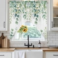 thumbnail image 6 of Sage Green Eucalyptus Leaves Swag Valances for Windows, Kitchen Curtains 36 Inch Length 2 Panels Set, Spring Summer Botanical Short Curtains for Small Windows Rod Pocket Cafe Curtains Drapes 28"x36", 6 of 8