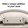 thumbnail image 5 of vidaXL Storage Bench 43.7" Cream Solid Wood Fir&Fabric, 5 of 12