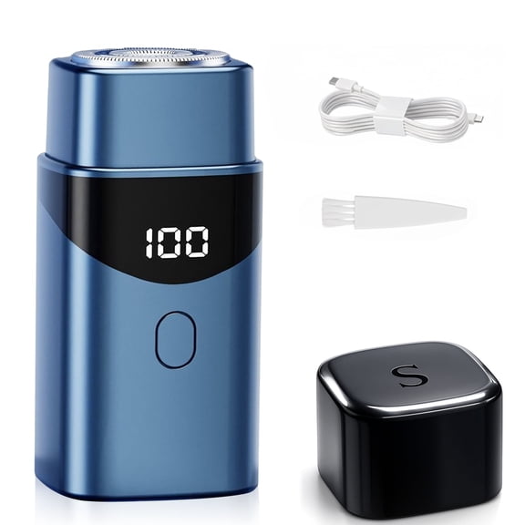 Electric Shaver for Men, Rotary Razor with LED Display and Floating Heads, Cordless Rechargeable Face Shaving Machine, IPX7 Waterproof Wet and Dry for Travel Grooming