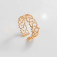 thumbnail image 3 of Jumpingount Anillos de flores huecas para mujer, anillos ajustables de cobre para chica, joyería para fiesta de noche de boda Ropa, zapatos y accesorios Miscelánea oro Jumpingount  PS13221-02, 3 of 6