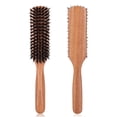 thumbnail image 1 of O BRUSHZOO Cepillo de pelo Cepillo de cerdas de jabalí para hombres Cabello fino normal Mango de haya Cepillo de cerdas de jabalí para cabello y barba, 1 of 5