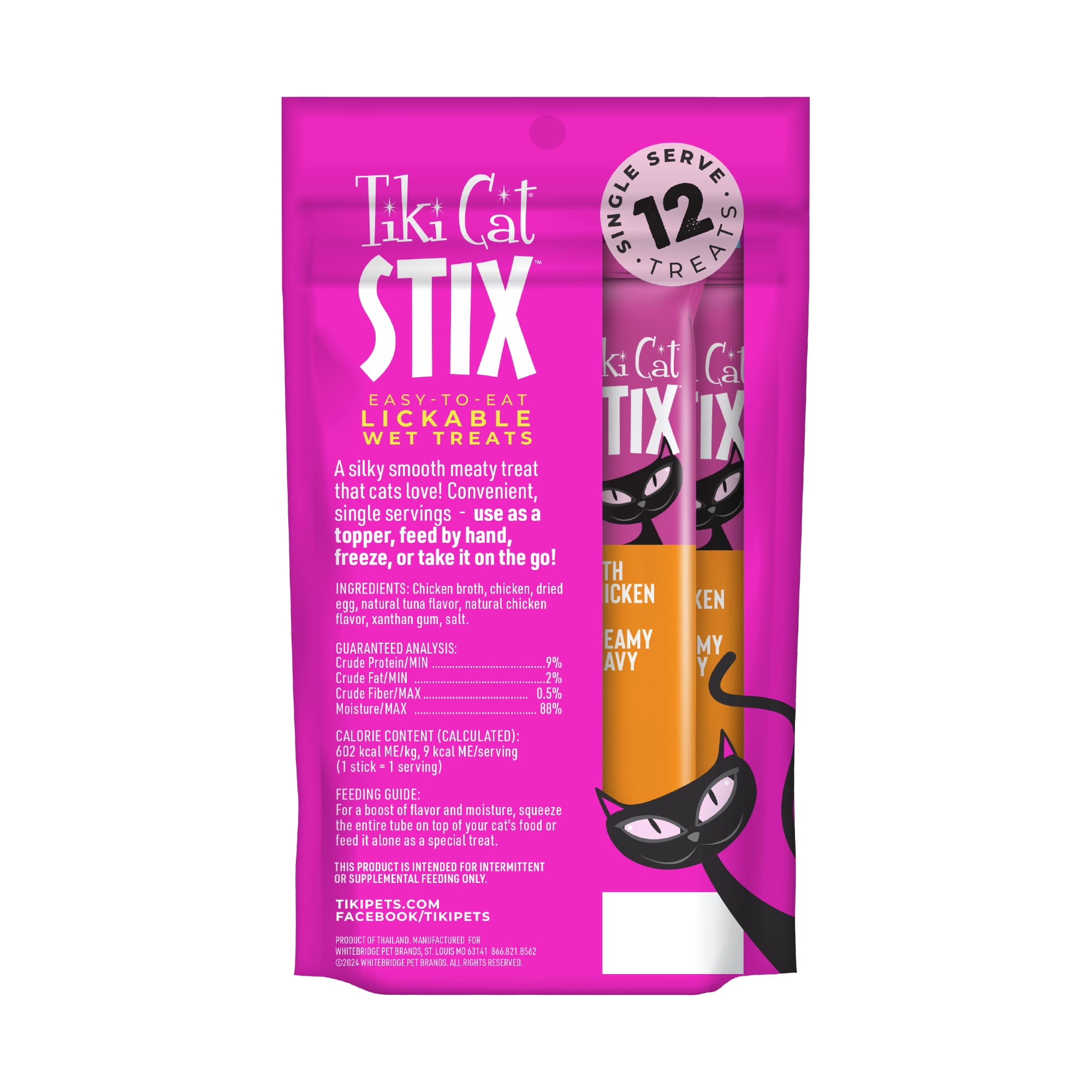 Tiki Cat Stix Wet Cat Treats, Chicken, 6 oz. Pouch