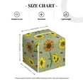 thumbnail image 3 of Uemuo Sage Green With Sunflowers Tissue Box Cover Holder, Square with Bottom Belt - PVC Leather Decorative Organizer for Tabletop, Bathroom, Car, Office, 3 of 8