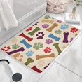 thumbnail image 3 of Paw Prints and Bones Flannel Non Slip Door Rugs,Washable Door Mats Indoor,Decorative Door Mats,Dirt-Resistant and Absorbent Doormat for Entrance,Bedroom,Kitchen,Bathroom,31.5x17in(80x43cm), 3 of 4