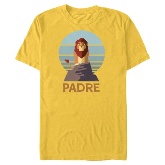 Disney The Lion King Simba Padre Día del Padre Father’s Day - Short Sleeve Blended T-Shirt for Adults - Customized-Yellow