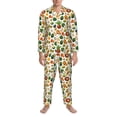 thumbnail image 3 of Honeii Lemon Fruits Vegetables Pattern Mens Pajamas Set,2pcs Men's Lounge Long Sleeve Sleep Shirt and Pajama Bottoms Sleepwear Set,Mens Pjs Sets-X-Large, 3 of 7