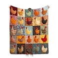 thumbnail image 5 of Vintage Rooster Plaid Print Blanket, Funny Cozy Chicken Throw Farm Quilt Chicken Decorations, Warm Farmhouse Gifts for Adults and Kids for Thanksgiving Winter Holiday, 5 of 7