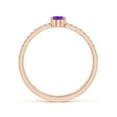 thumbnail image 2 of ANGARA Natural Oval Amethyst Parallel Split Shank Ring with Accents in 14K Rose Gold for Women (Size-6x4mm) | February Birthstone, Anniversary, Jewelry Gift for Women | Natural Amethyst Ring, 2 of 8