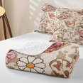 thumbnail image 4 of Homewish Cow Print Cowgirl Boots Daisy Bow Print Twin Quilt Set,Leopard Hat Style Twin Coverlet Set For Girls,2-Piece, 4 of 7