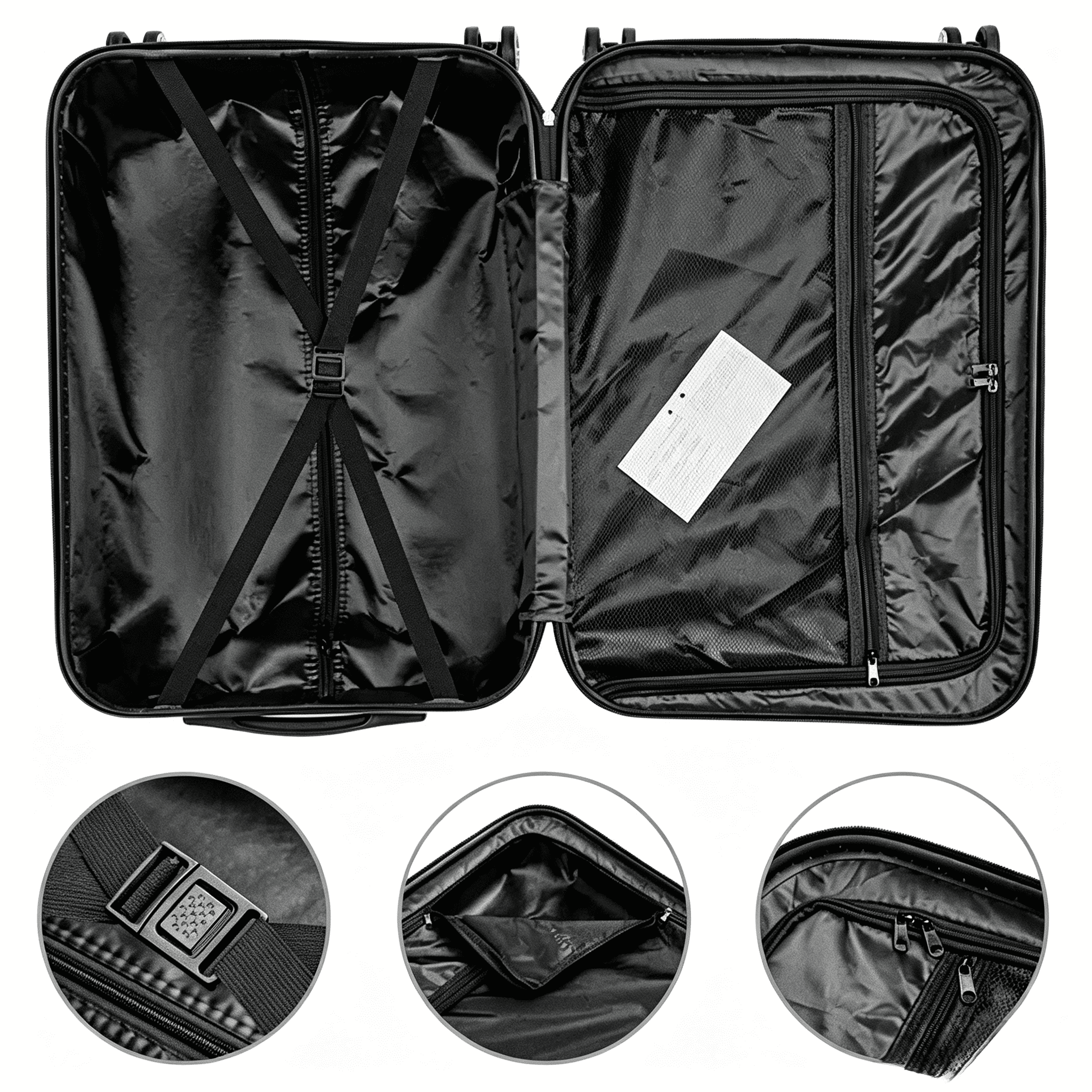 20in 24in 28in 3PCS Suitcase Set Striped Textured Suitcase ABS Trolley Case, Champagne Gold
