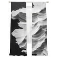 thumbnail image 2 of Abstract Mountain Sheer Curtains 108 Inches Long 2 Panels White Black Modern Impressionist Light Filtering Semi Sheer Window Curtains Drapes for Bedroom Living Room 52"x108", 2 of 7