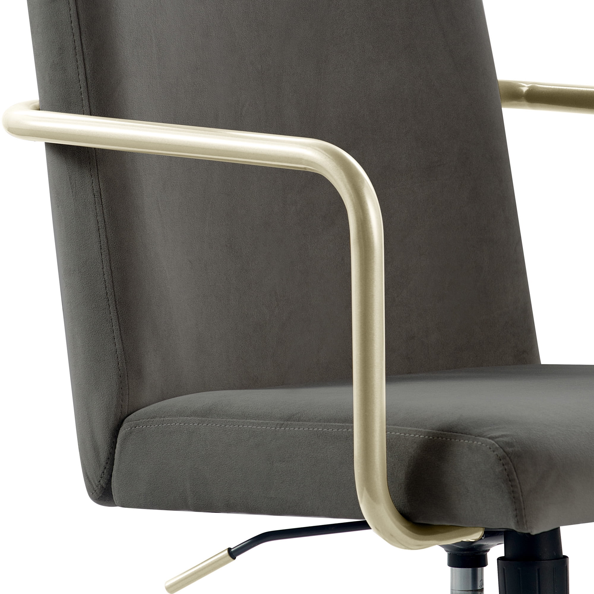 Elle Decor Giselle Gold Desk Chair French Light Gray Velvet